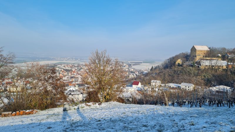 Cleebronn im Winter mit Schloss Magenheim